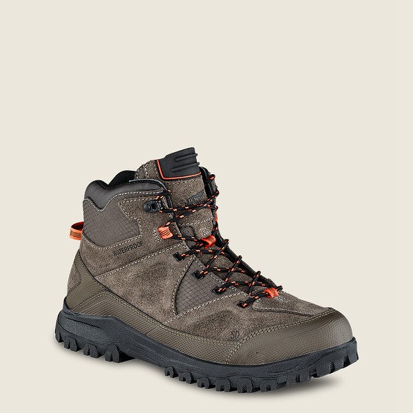 Red Wing Hiking Boots Mens Grey Brown - Trbo - 5-inch Waterproof Soft Toe - 1724958-AI